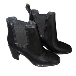 Jeffrey Campbell Black Patent Leather Ankle Boots